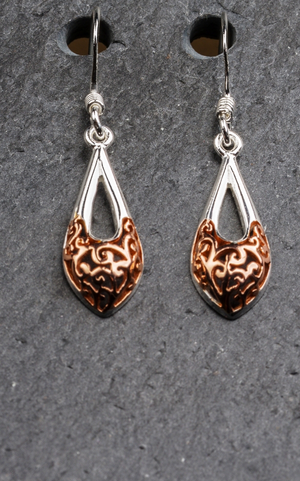 Rose Gold Earrings - Celtic & Welsh Jewellery