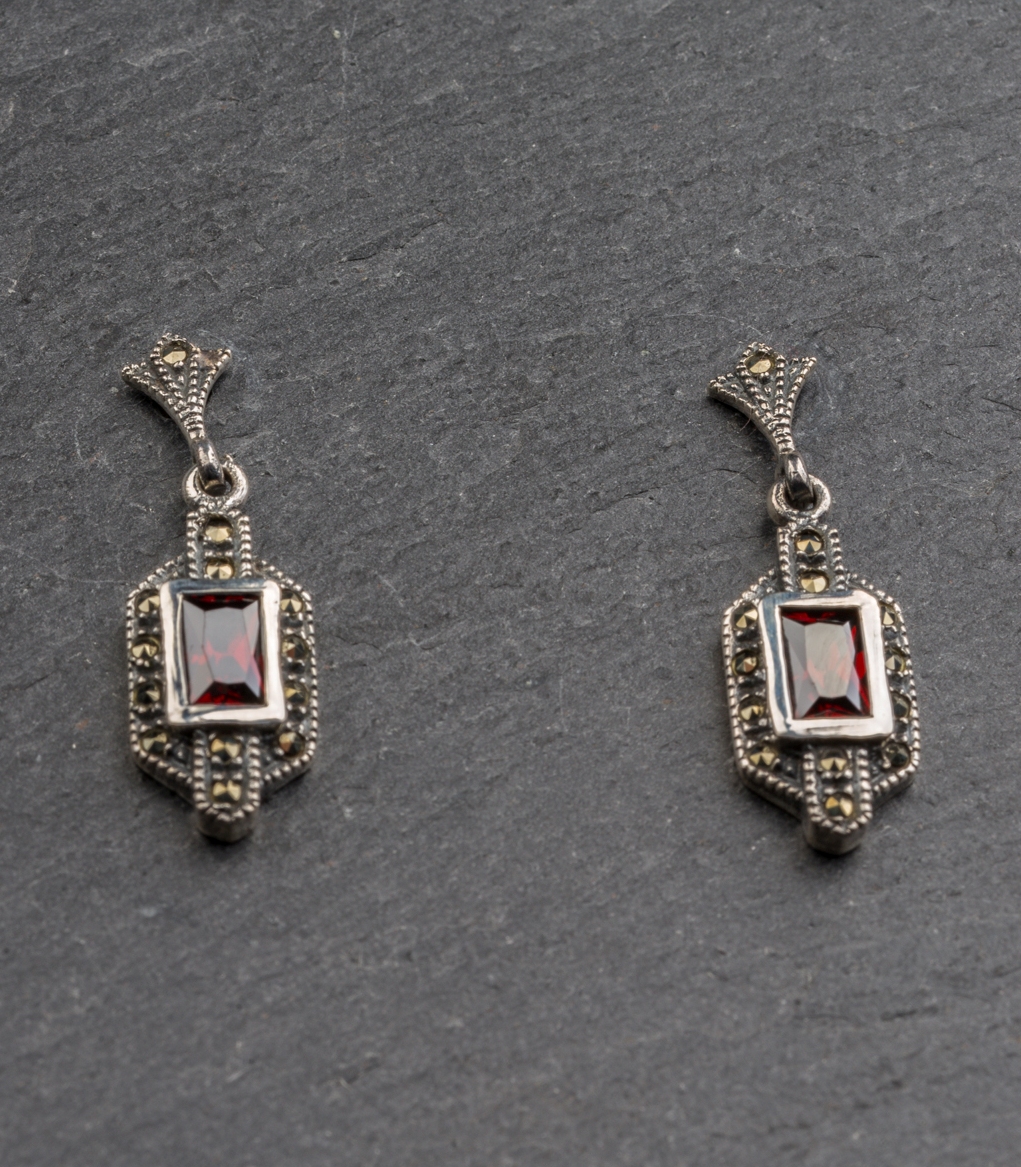 Marcasite Earrings - Celtic & Welsh Jewellery